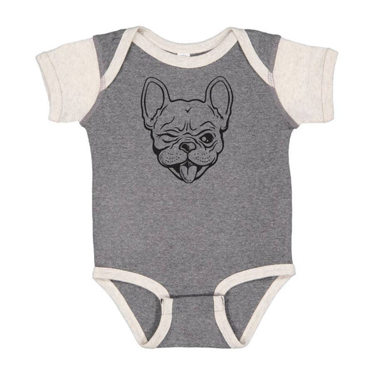French Bulldog Baby Bodysuit: 3/6 Month