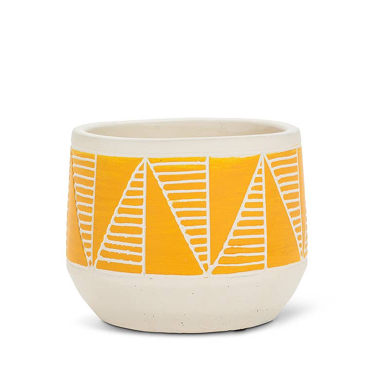large yellow ceramic plant pot Yellow Small Etched Planter