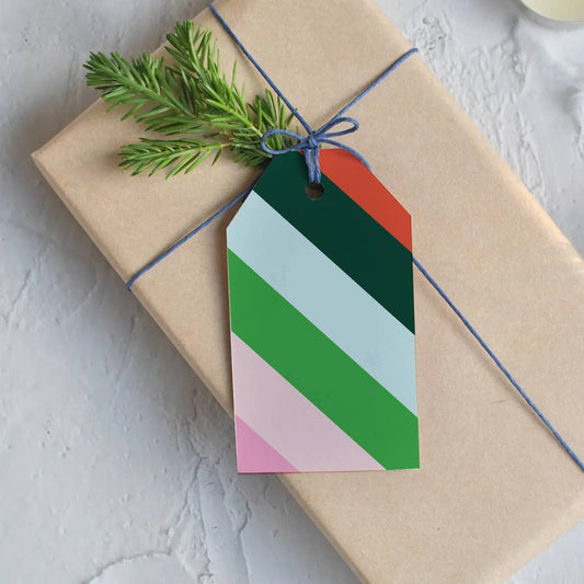 Holiday Stripes Gift Tag