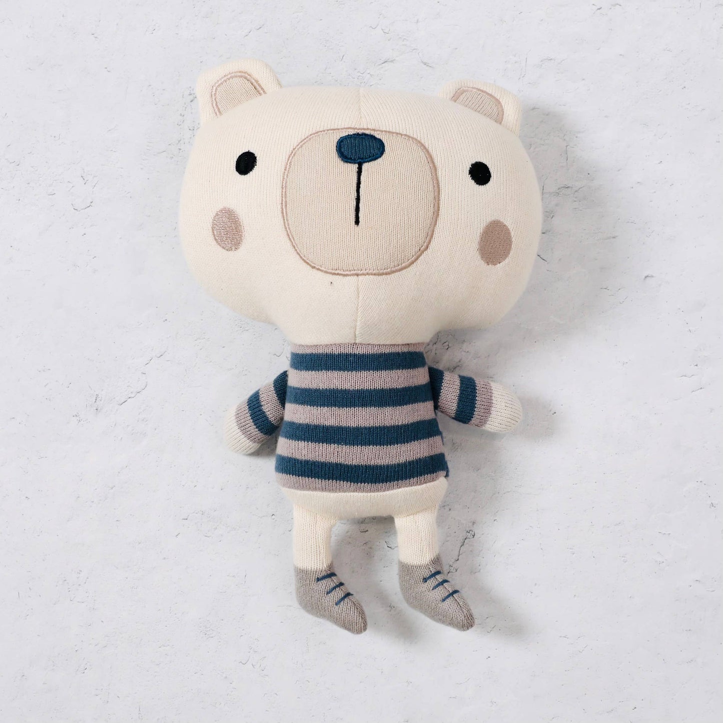 Frankie Bear Organic Cotton Knit Stuffed Animal / Natural