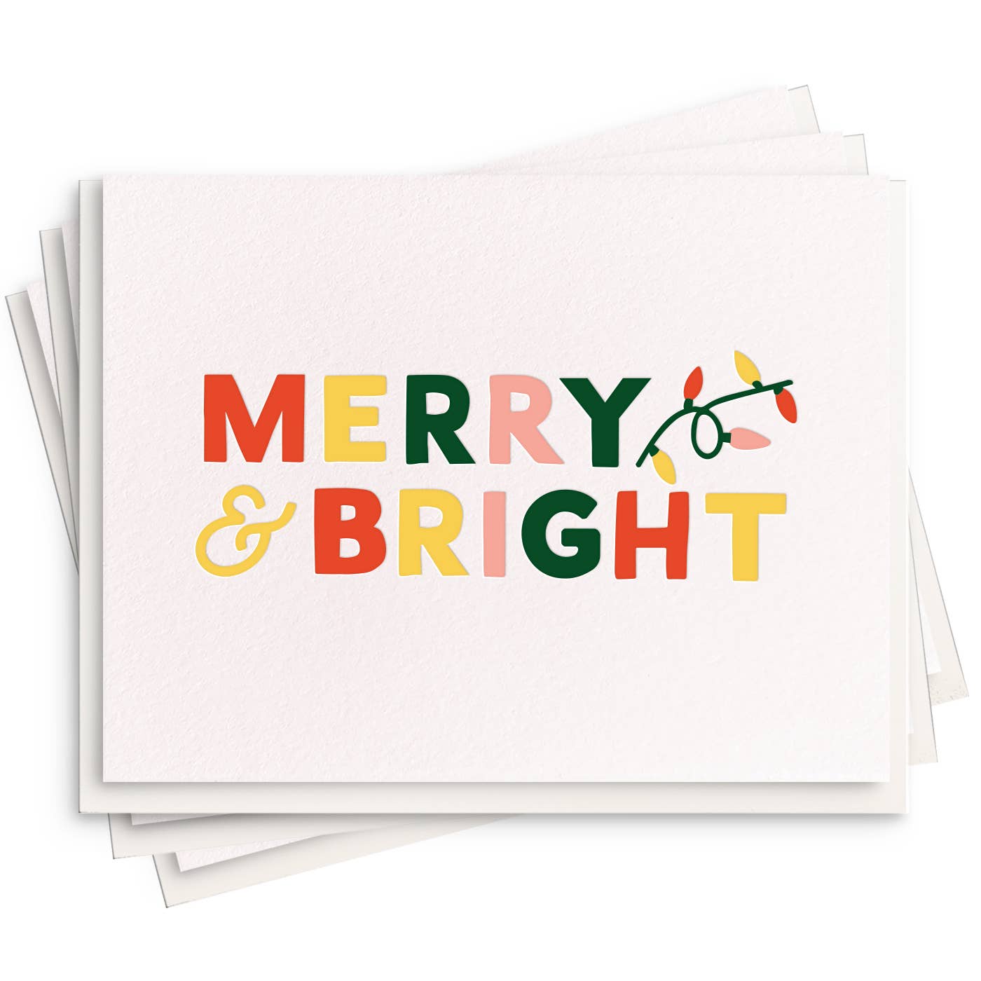 Merry & Bright, Letterpress Christmas Card