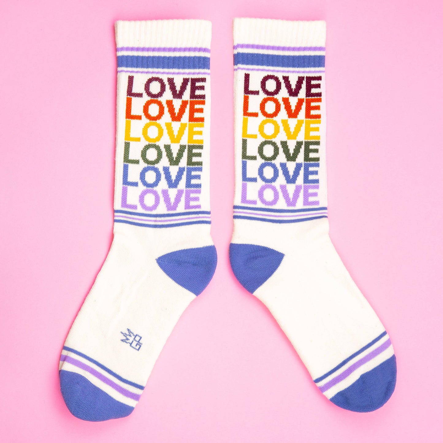 Love Vintage Rainbow Gym Crew Socks