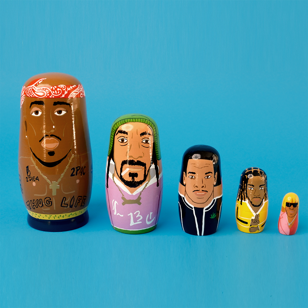 West Coast Rappers Wooden Nesting Doll Sets