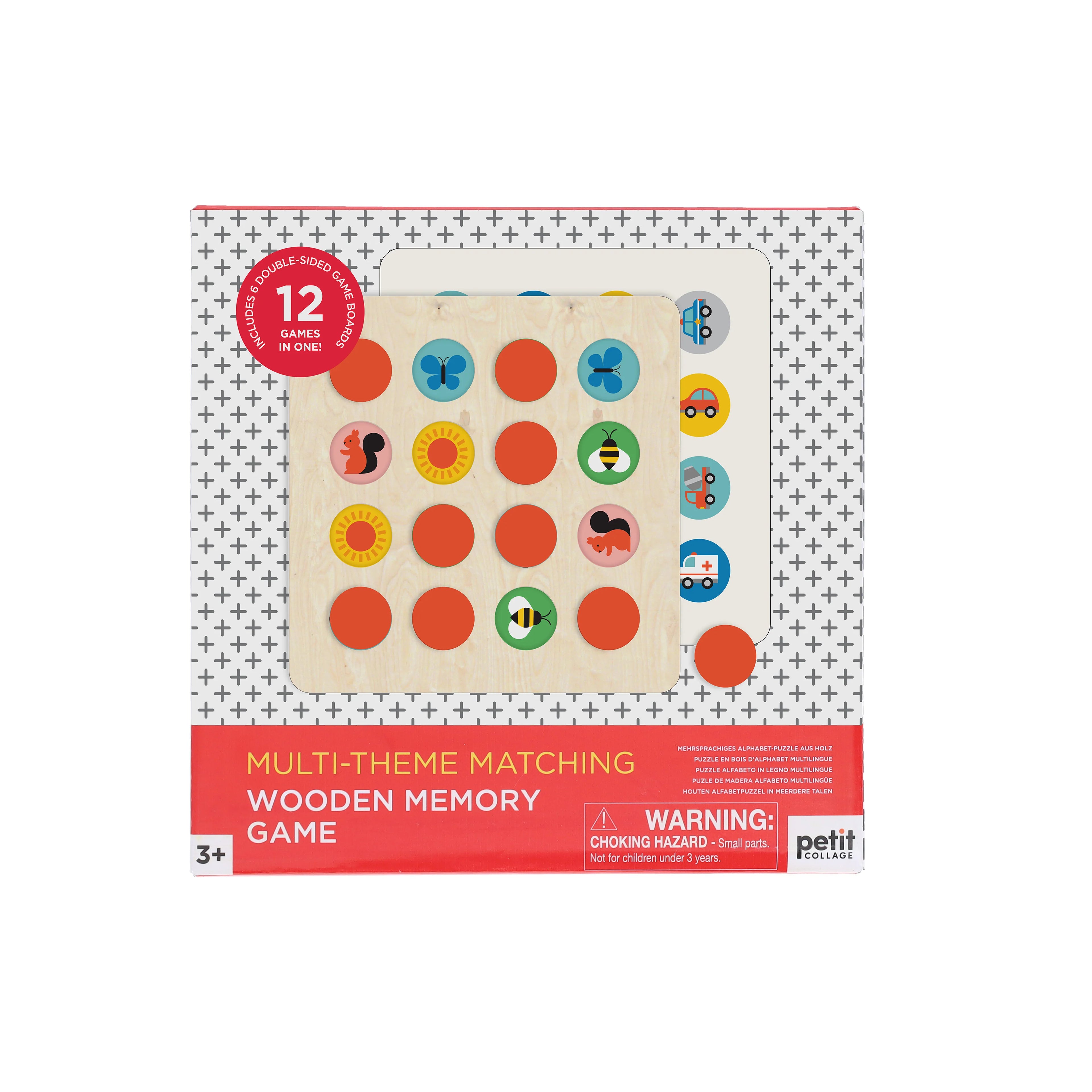 12-in-1 Matching Wooden Memory Game