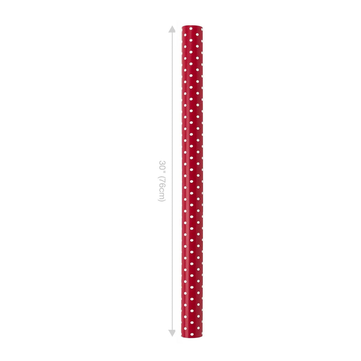 White Dot on Red/Layered Snowflake on Red 30" x 10’ Holiday Reversible Wrapping Paper