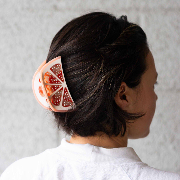 Large Grapefruit Slice Hair Claw Clip