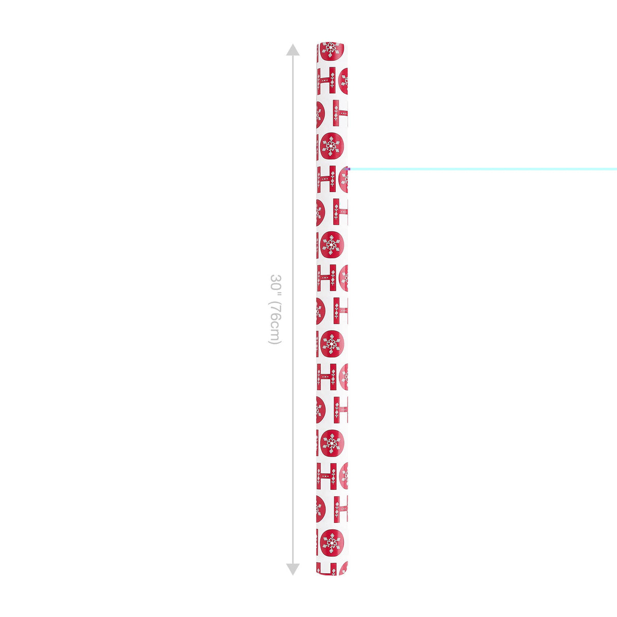 Ho Ho Flake/Ho Ho Ho Cursive 30" x 10’ Holiday Reversible Wrapping Paper