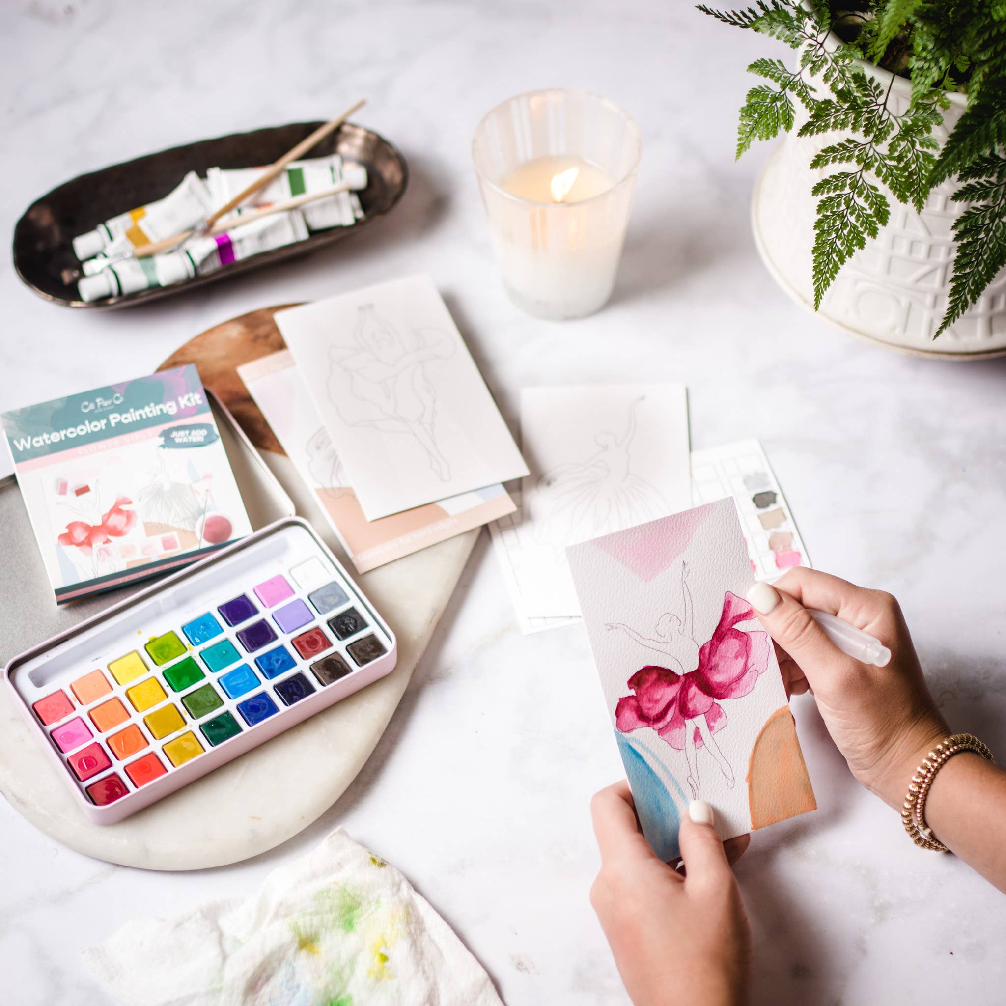 Flower Girls watercolor painting kit