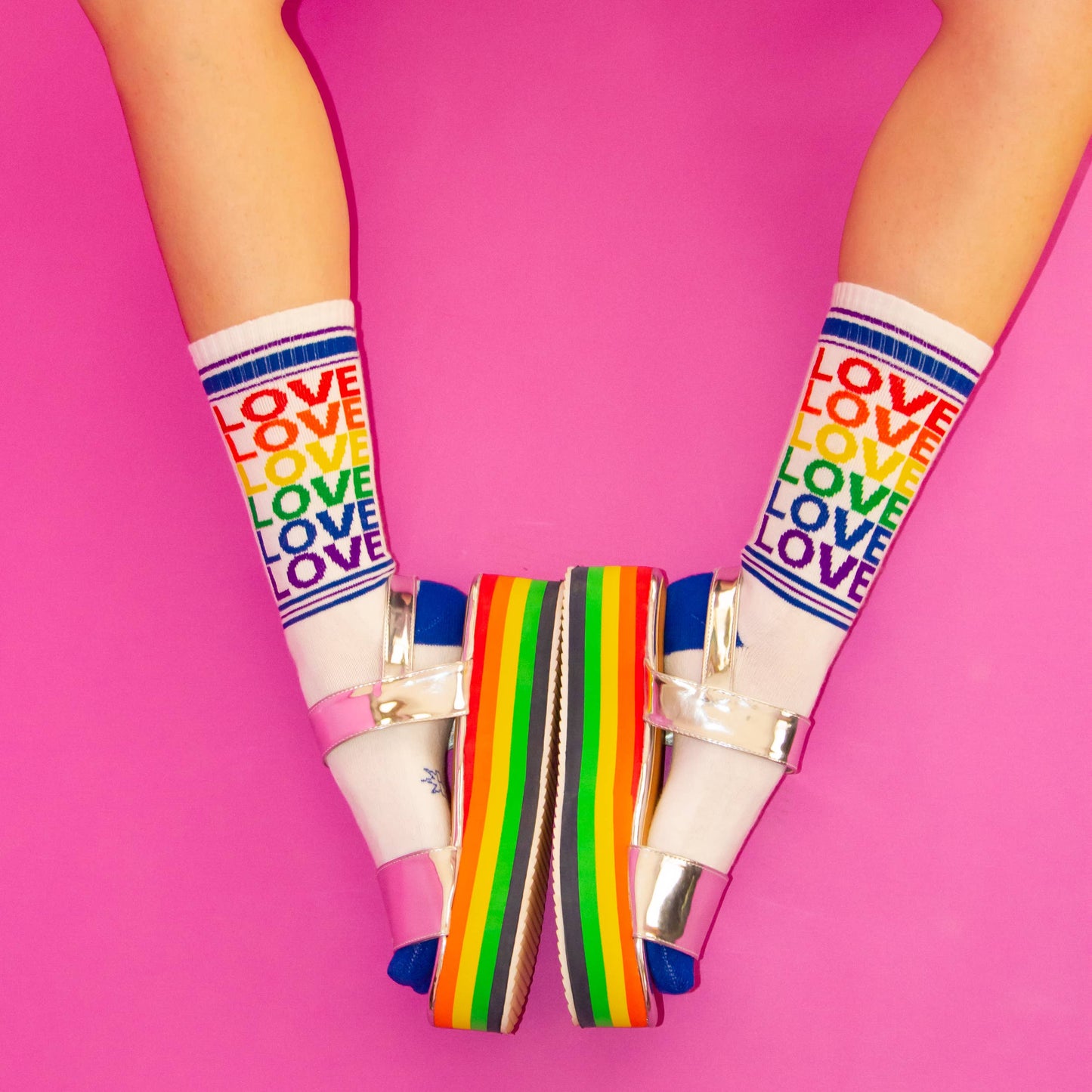 Love Rainbow Gym Crew Socks