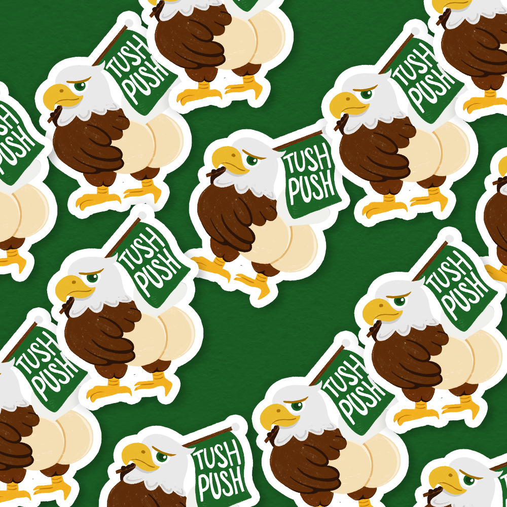 Tush Push Butt Philadelphia Eagles Football Vinyl Sticker