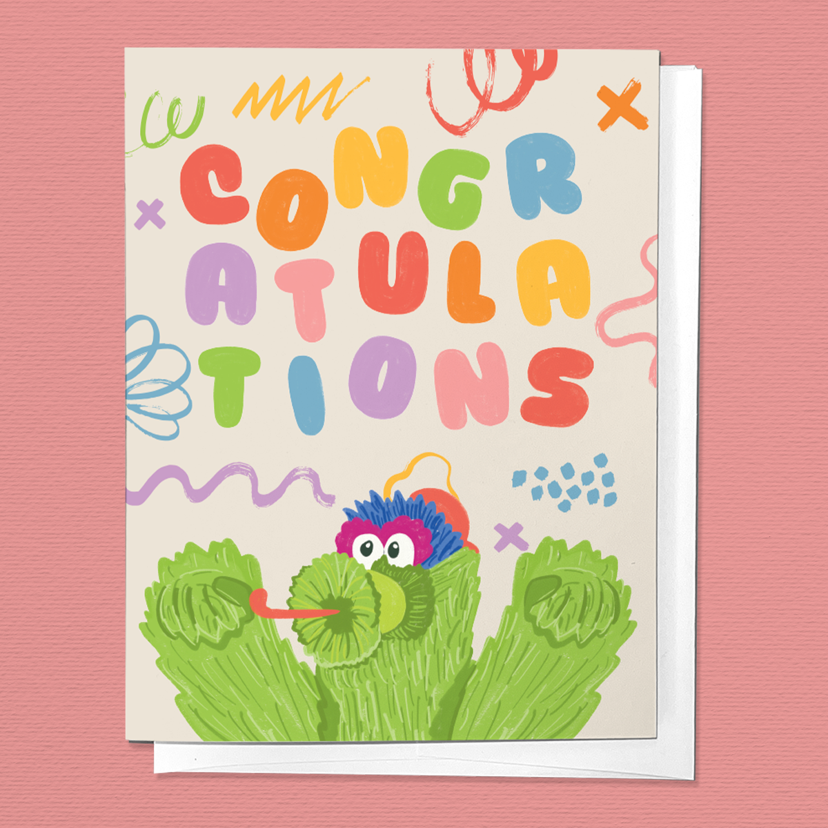 Congratulations Philly Phanatic Baseball Greeting Card