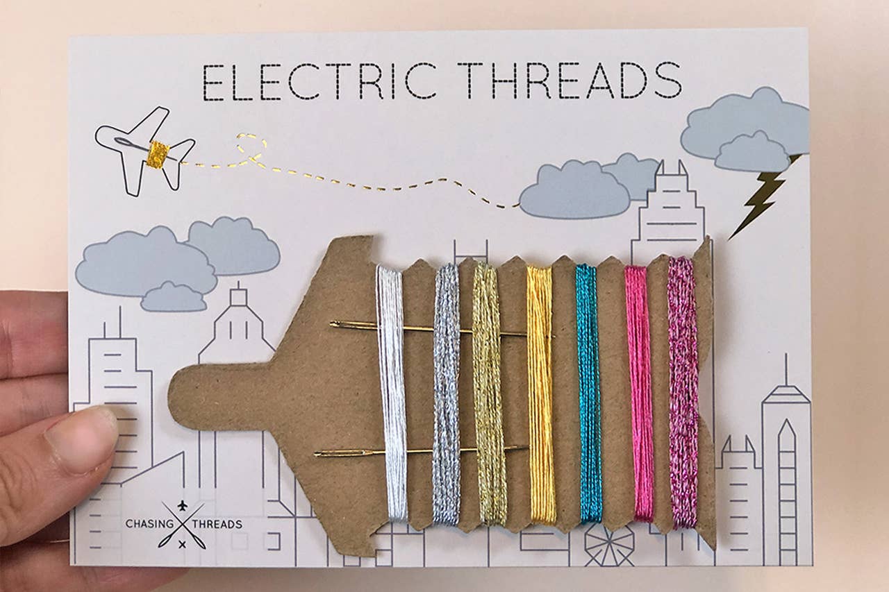 Electric Threads - Metallic Embroidery threads & needle set