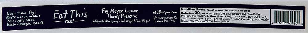 Fig Meyer Lemon & Honey Jam : 7 OZ