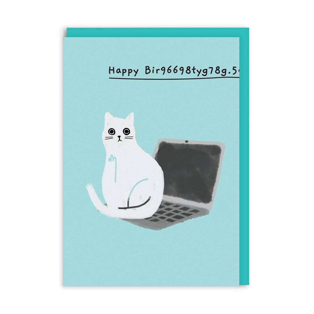 Naughty Cat Happy Birthday Card