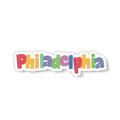 Philadelphia Colorful Typography Rainbow Vinyl Sticker