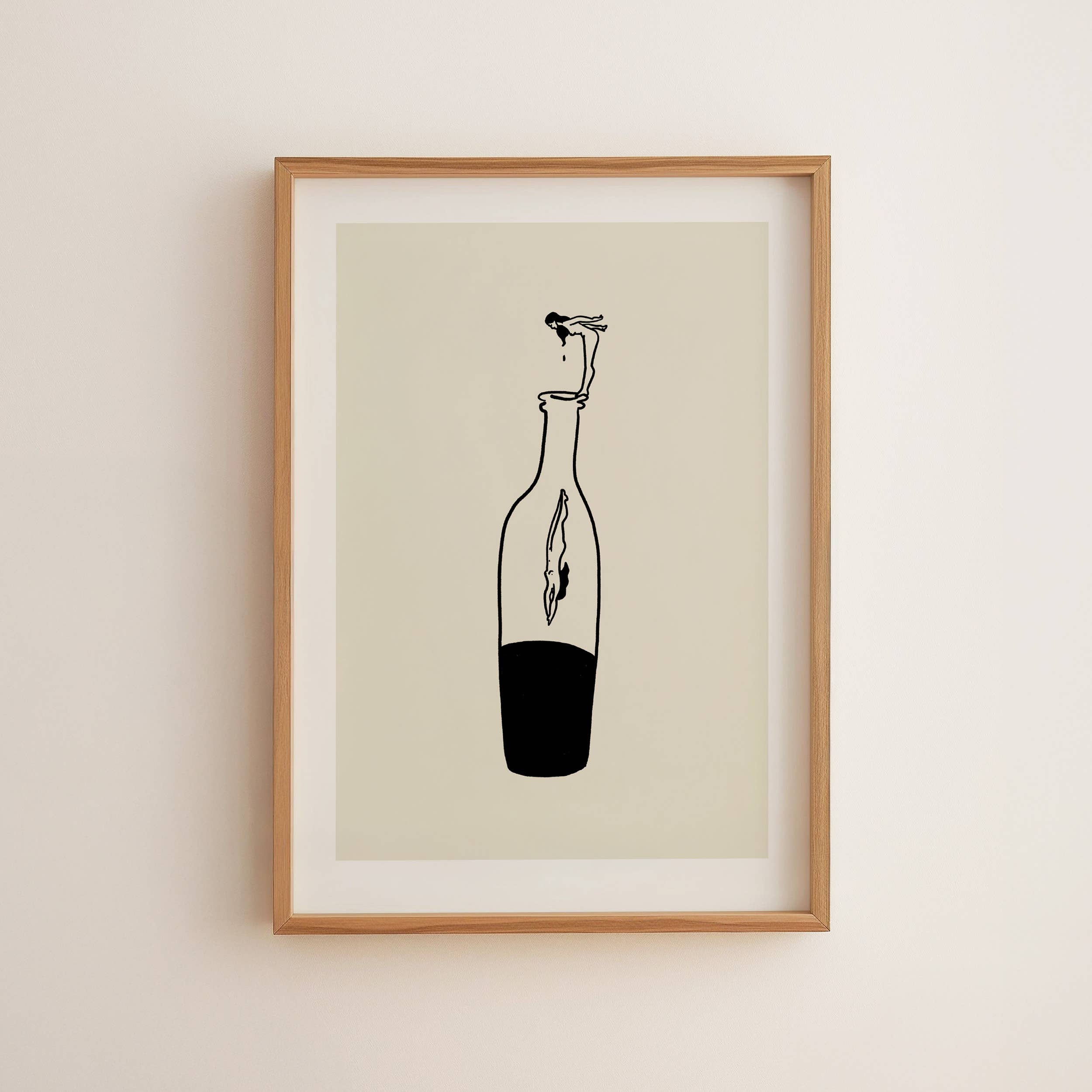 Wine Dive Art Print: 8x10