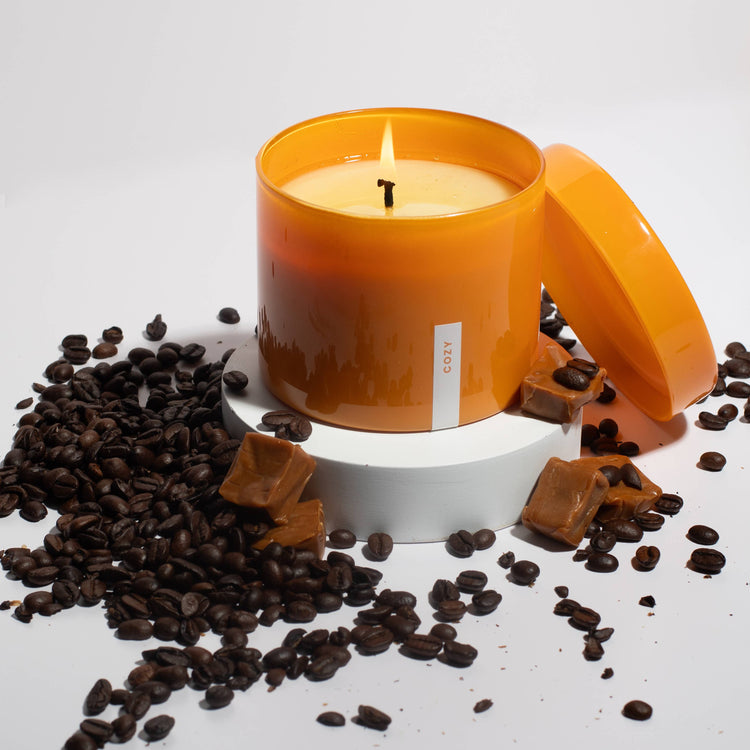 Cozy | 16oz Soy Candle - Reusable Orange Container