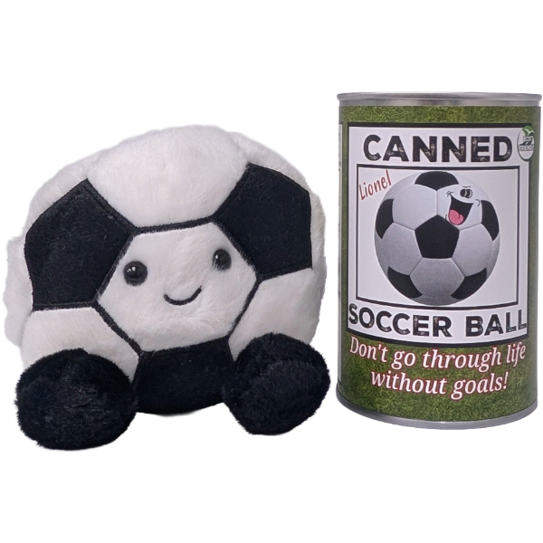Canned Soccer Ball | Plush Sports Gift in Can w/Jokes