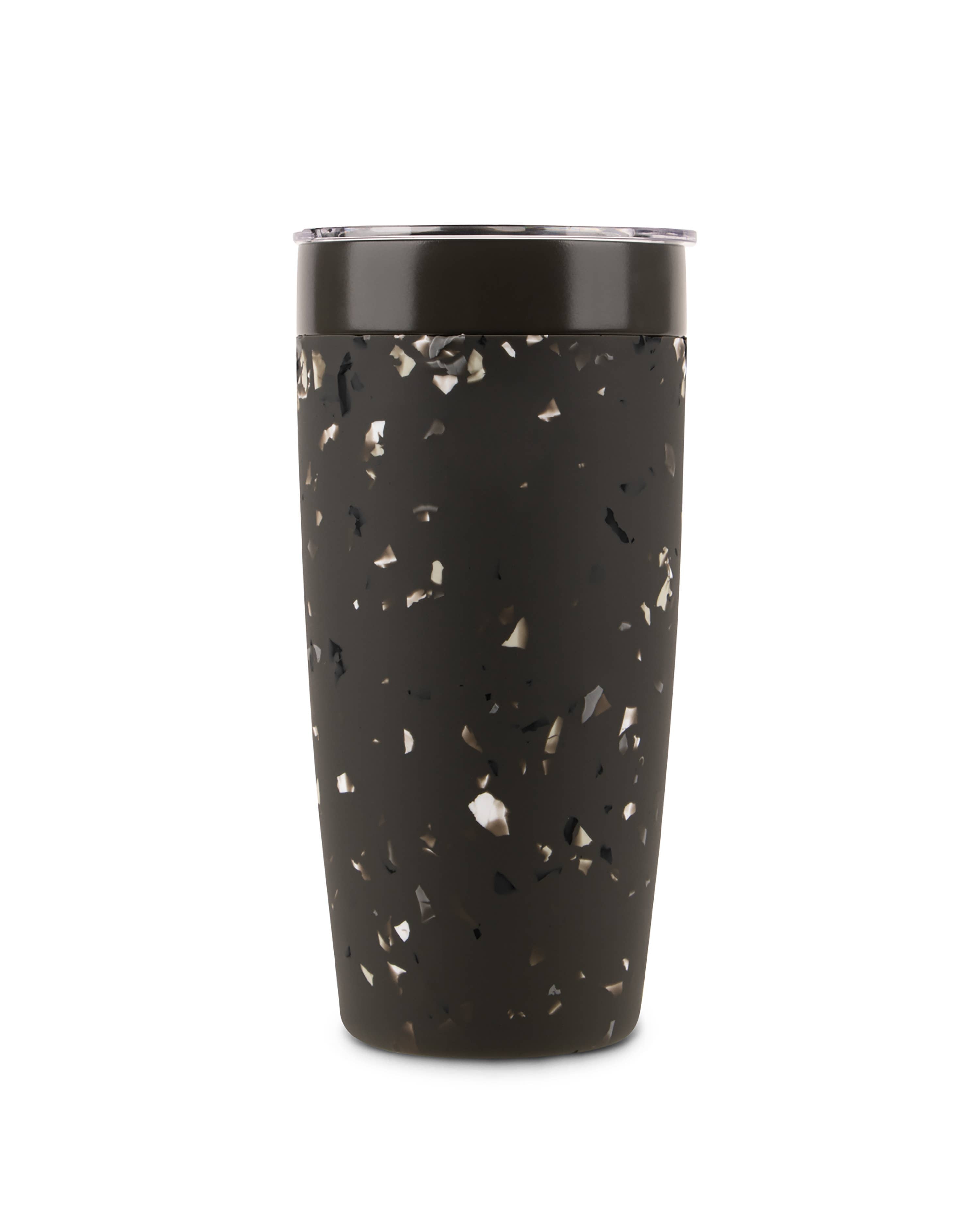Insulated Ceramic Stainless Steel Coffee & Drink Tumbler: Terrazzo Charcoal