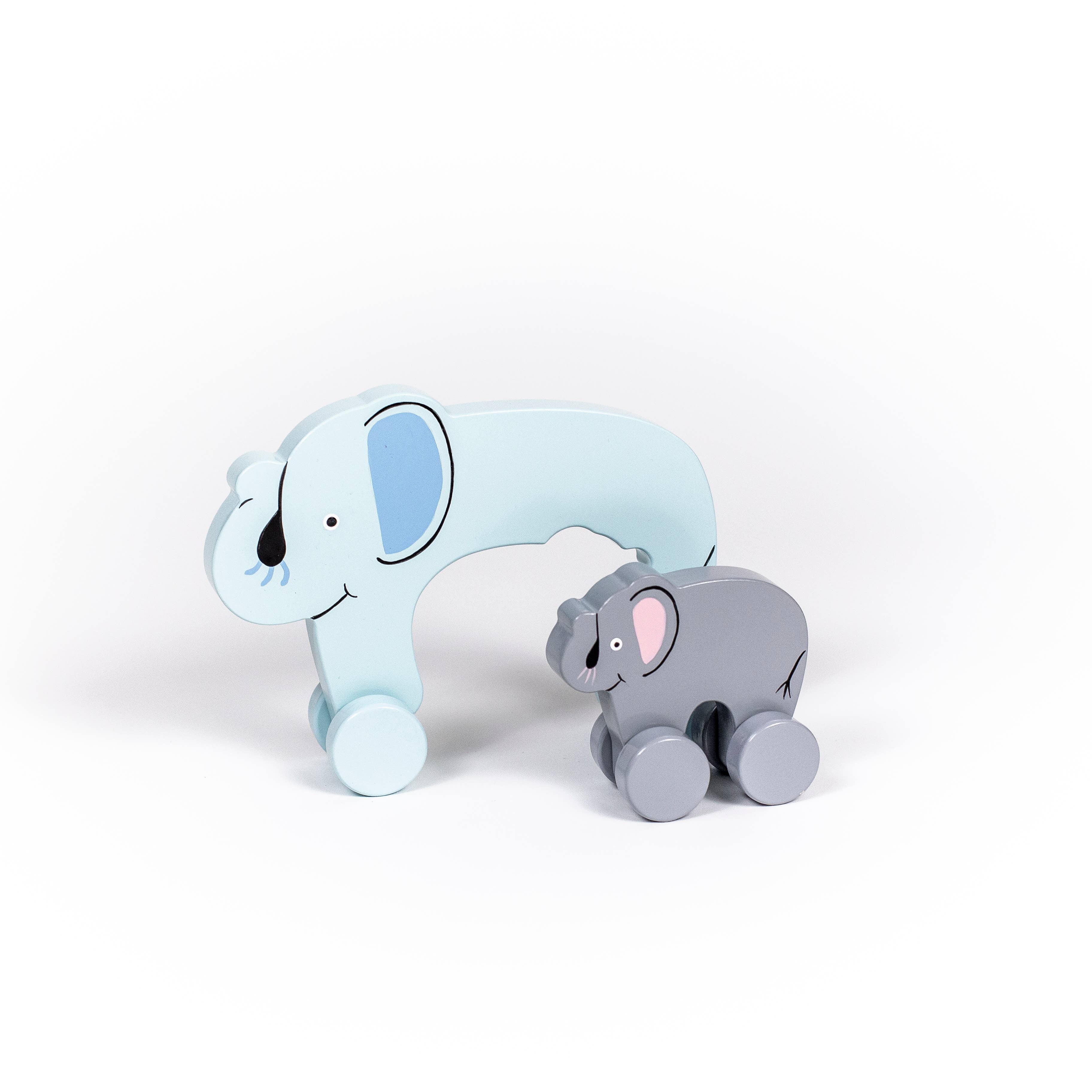 Elephant Big & Little Wooden Roller