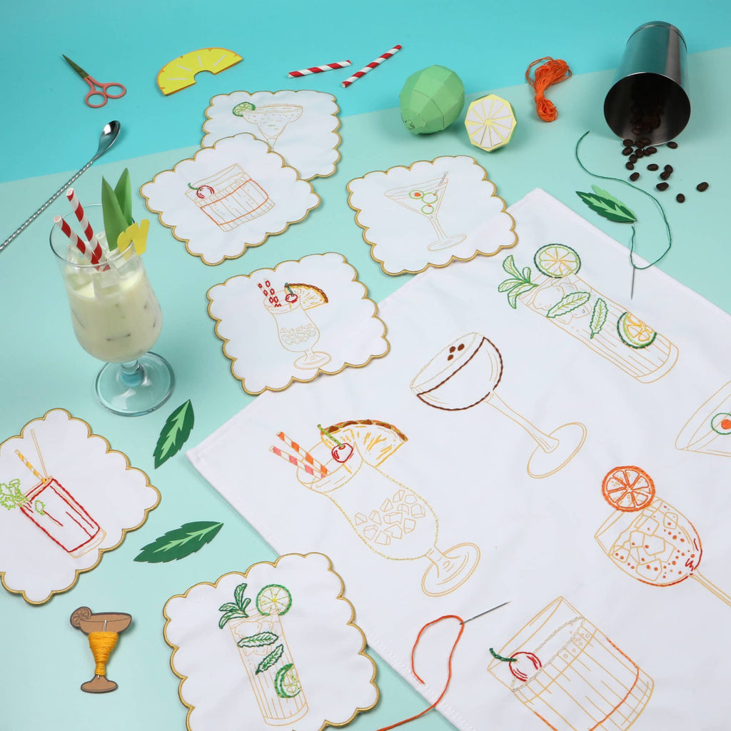 Stitch Your Cocktails Tea Towel