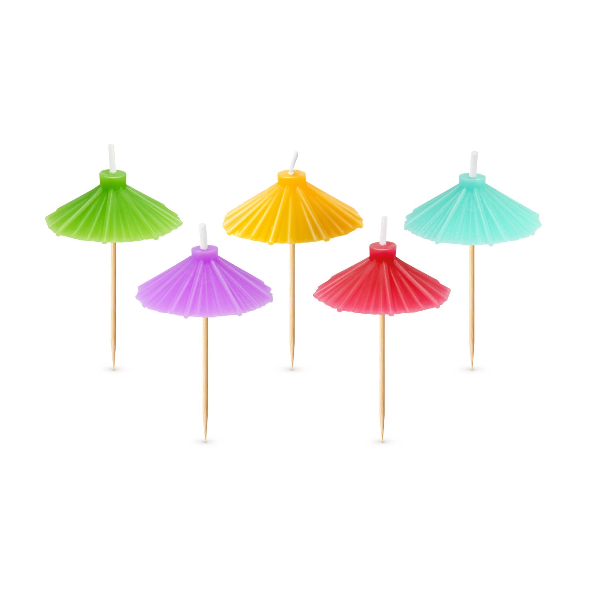 BEACH PARTY Umbrella Candles - Set of 5
