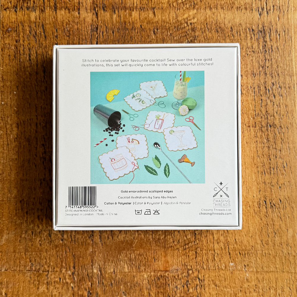 Stitch Your Cocktail Napkins - Cocktail Embroidery Kit