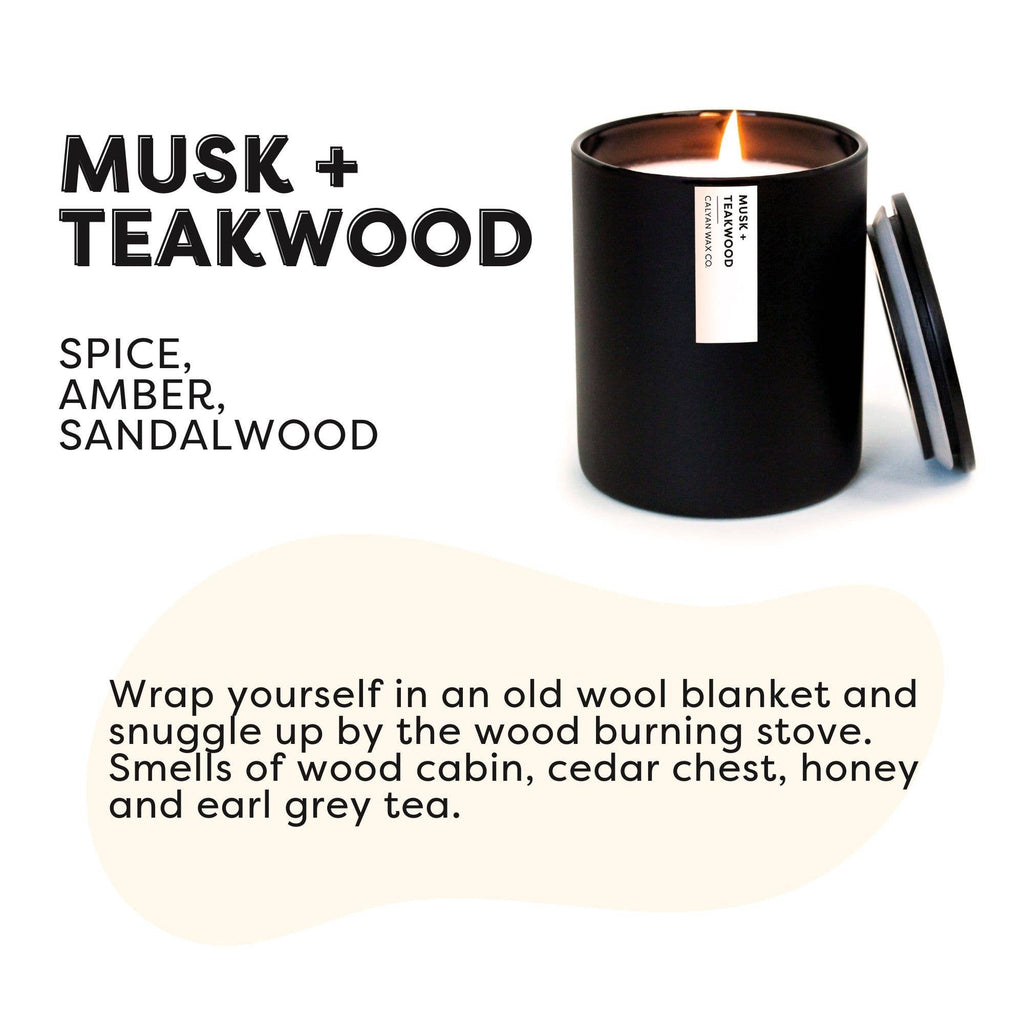 Musk + Teakwood - Matte Black Tumbler Soy Candle
