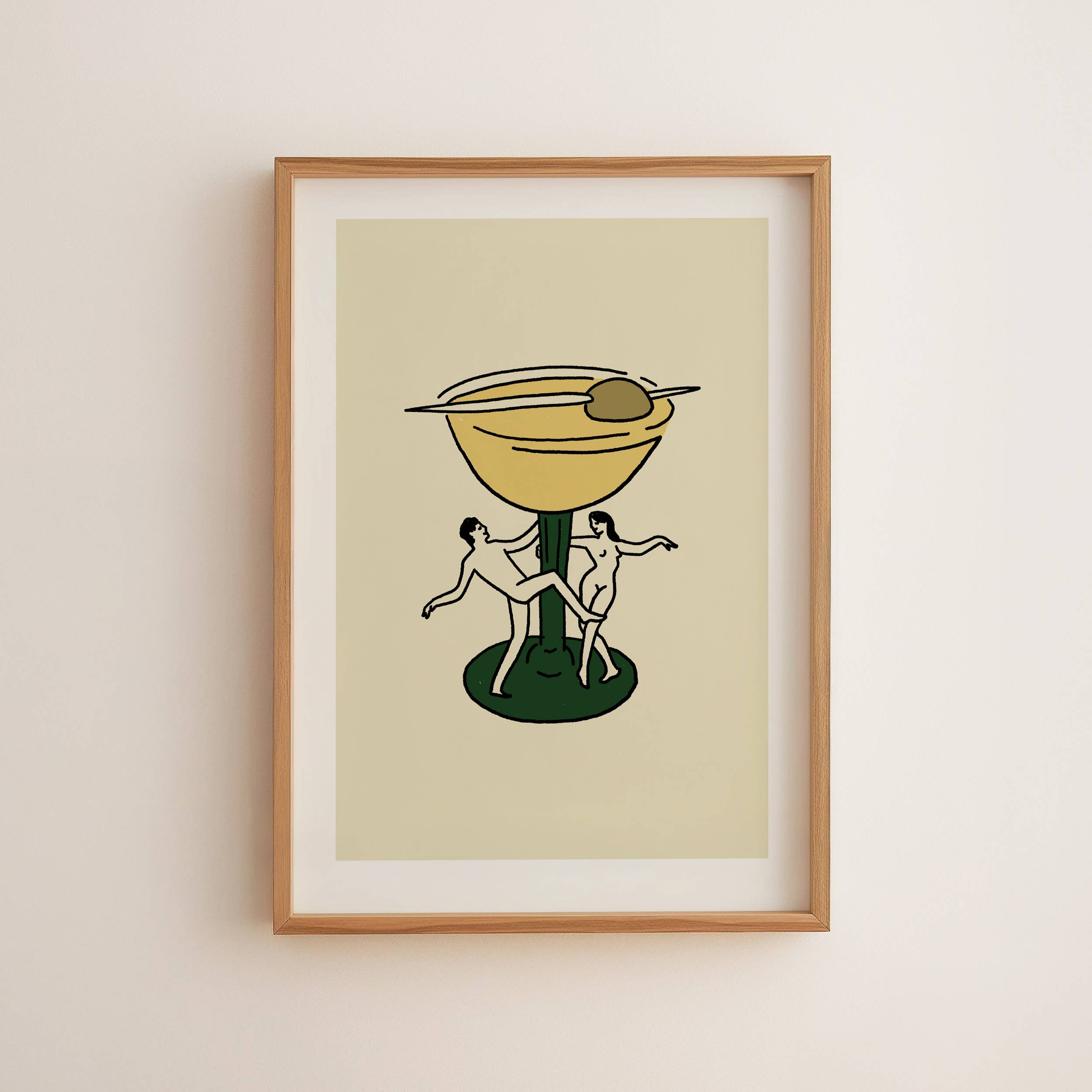 Vintage Martini Wall Art Print Retro Vintage Bar Home Decor: 8x10
