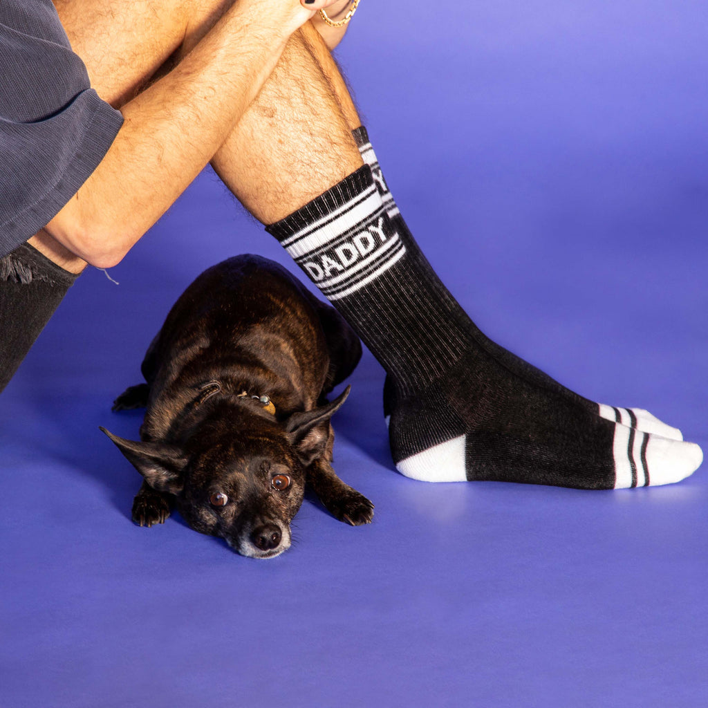 Daddy Black Gym Crew Socks