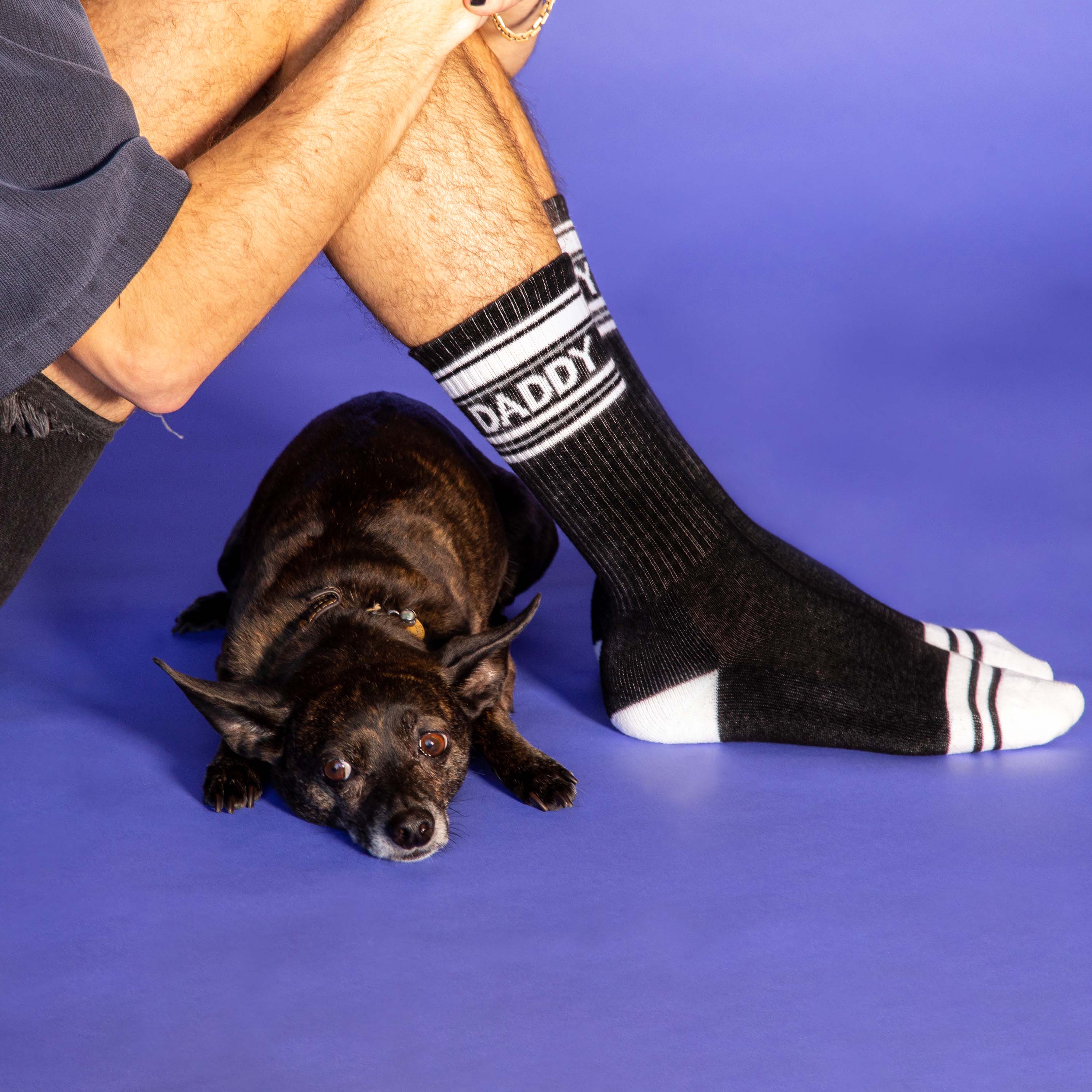 Daddy Black Gym Crew Socks