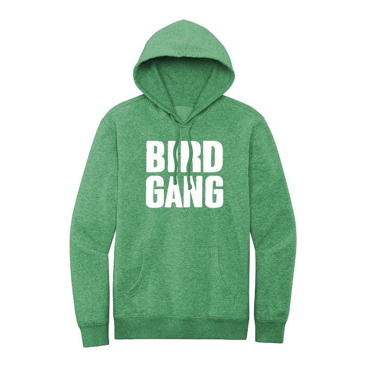 Bird Gang Hoodie: Heather Kelly Green / XL
