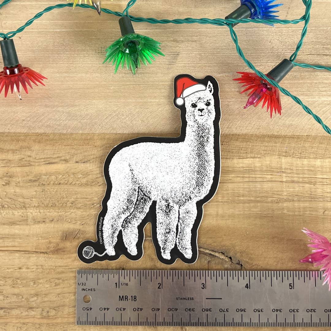 Santa Alpaca Sticker