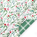 Watercolor Holly/Green and White Lattice 30" x 10' Reversible Holiday Wrapping Paper