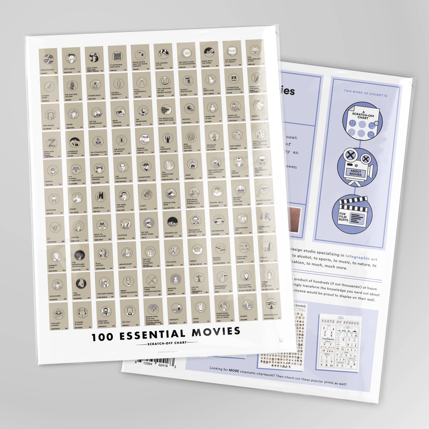 100 Essential Films Scratch-off Chart (12x16)