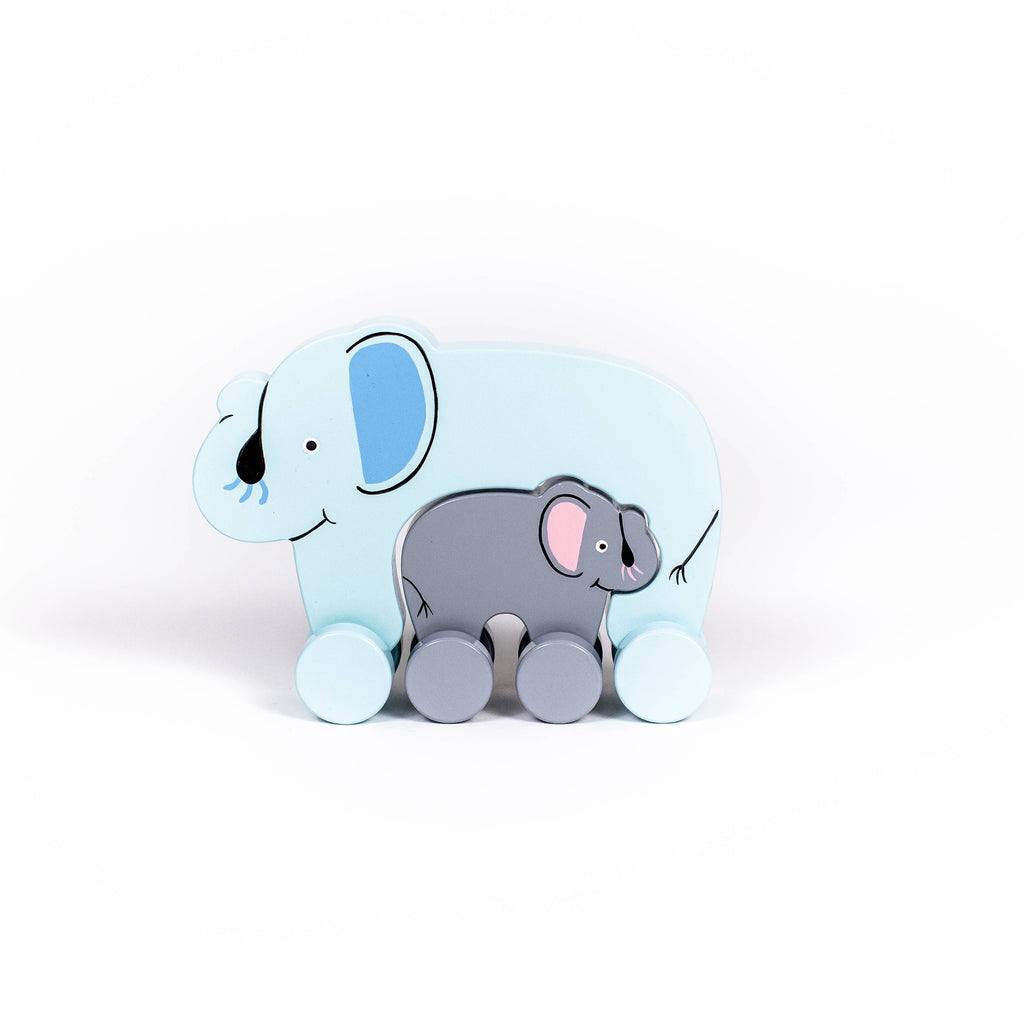 Elephant Big & Little Wooden Roller