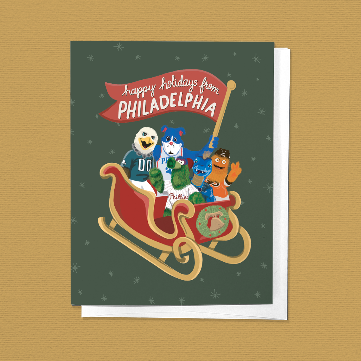 Happy Holidays from Philadelphia Mascots Fun Greeting Card