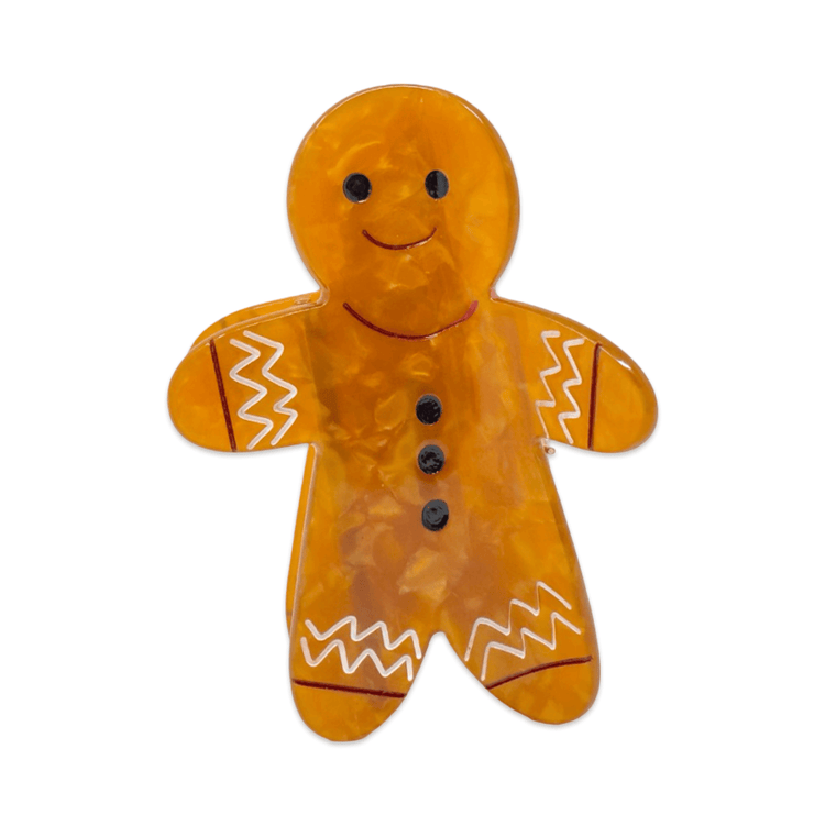 Gingerbread Cookie Holiday Midi Claw Clip