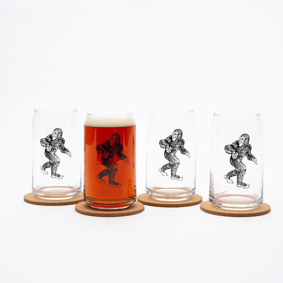 Sasquatch Beer Can Glass