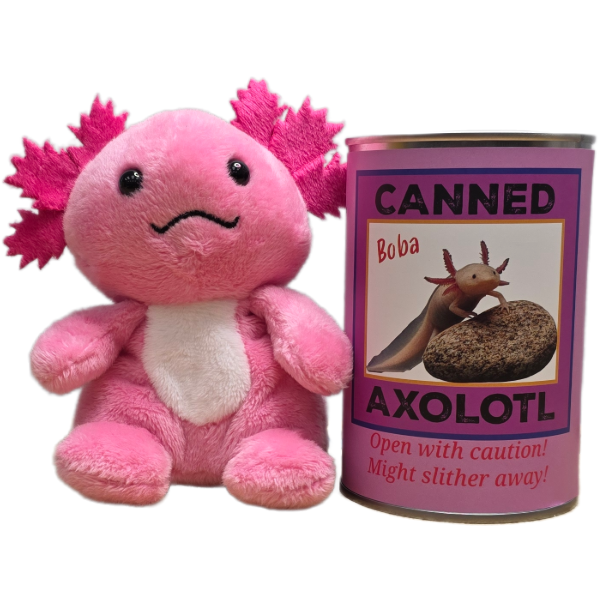 Boba the Canned Axolotl | Stuffed Animal Plush w/Jokes