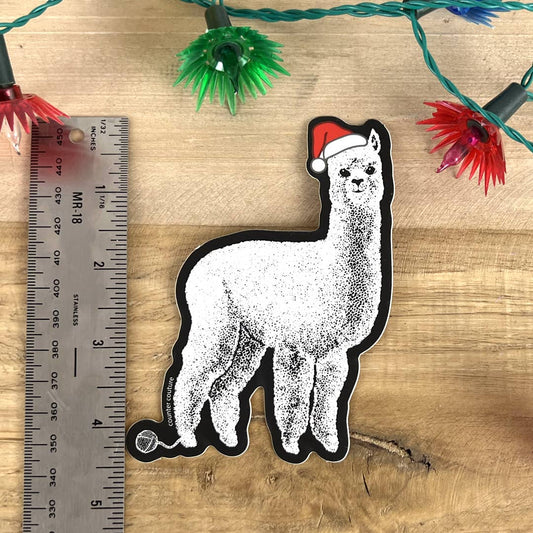 Santa Alpaca Sticker