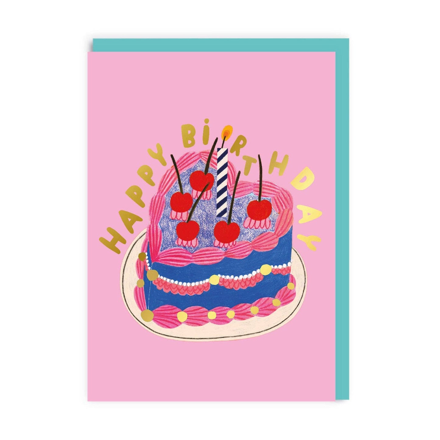 Happy Birthday Heart Cake Card