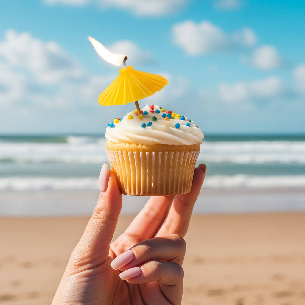 BEACH PARTY Umbrella Candles - Set of 5