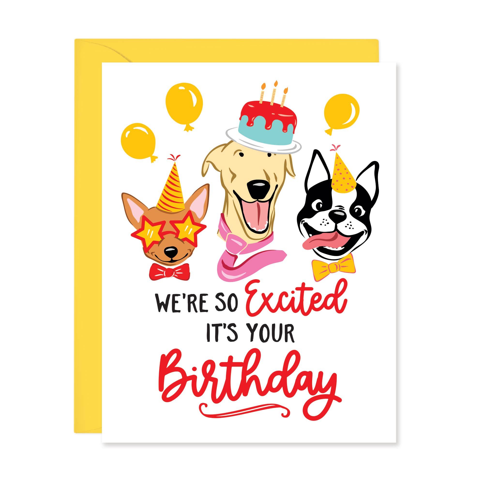 Funny Dogs | So Excited Birthday Card (A2)