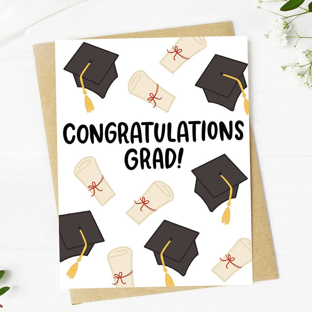 "Congratulations Grad!" Graduation Cap Diploma Card