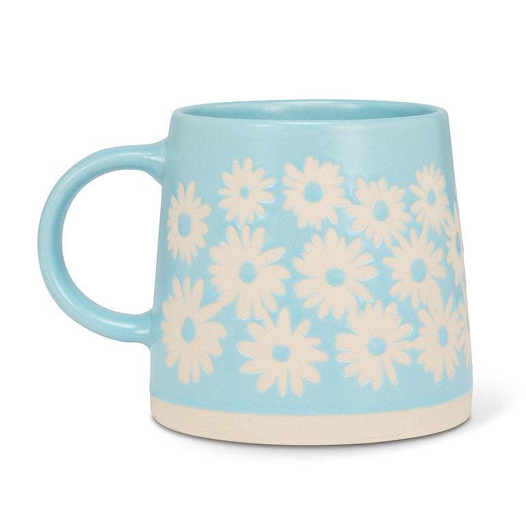 Wide Base Mug with Daisies