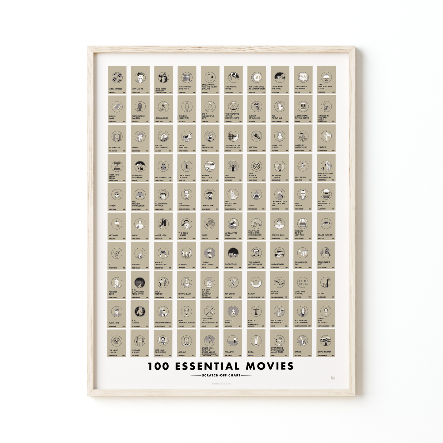 100 Essential Films Scratch-off Chart (12x16)