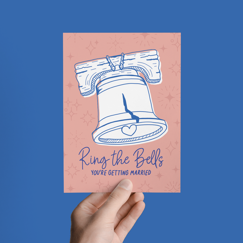 Ring the Bells Philadelphia Wedding Congrats Greeting Card