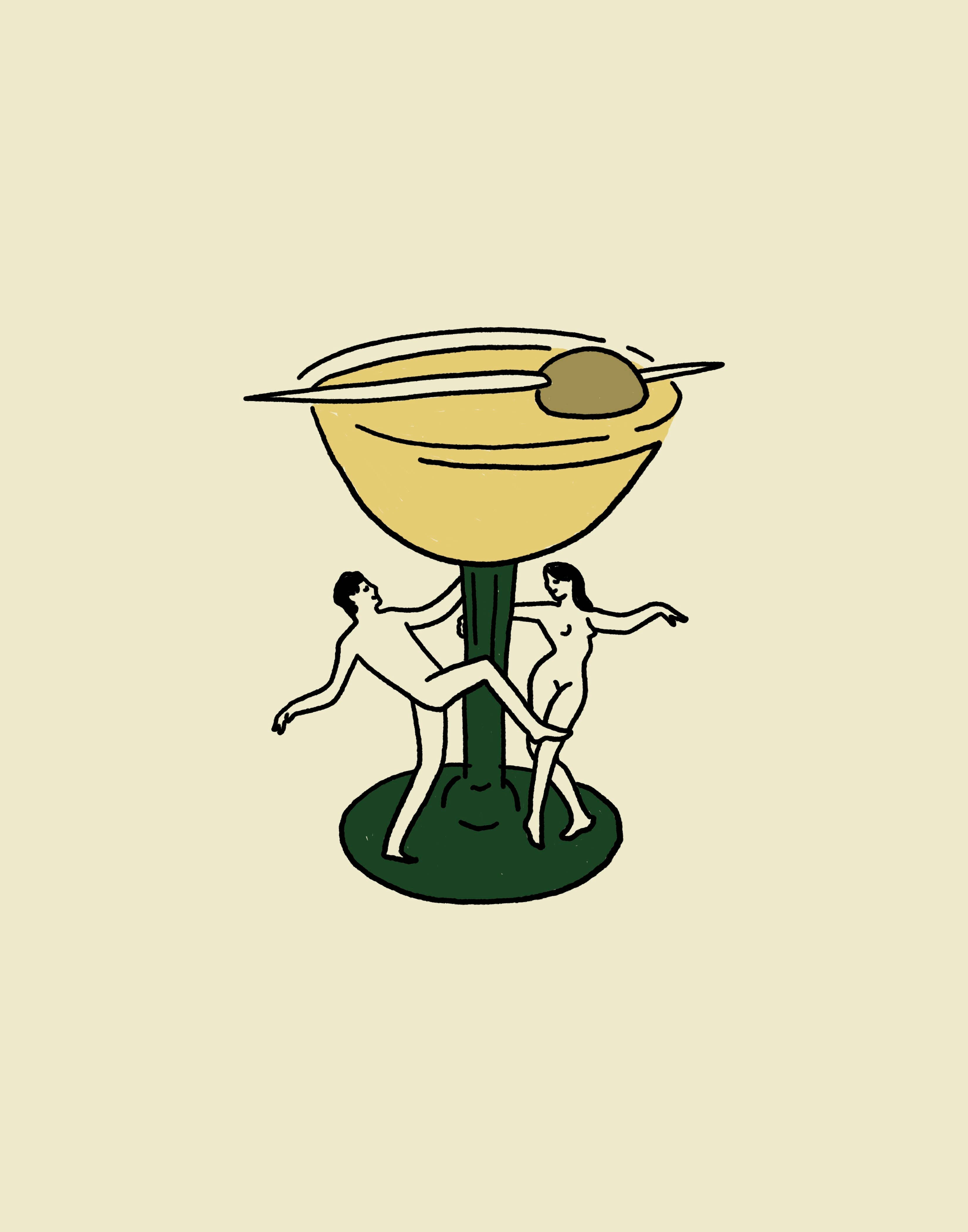 Vintage Martini Wall Art Print Retro Vintage Bar Home Decor: 5x7