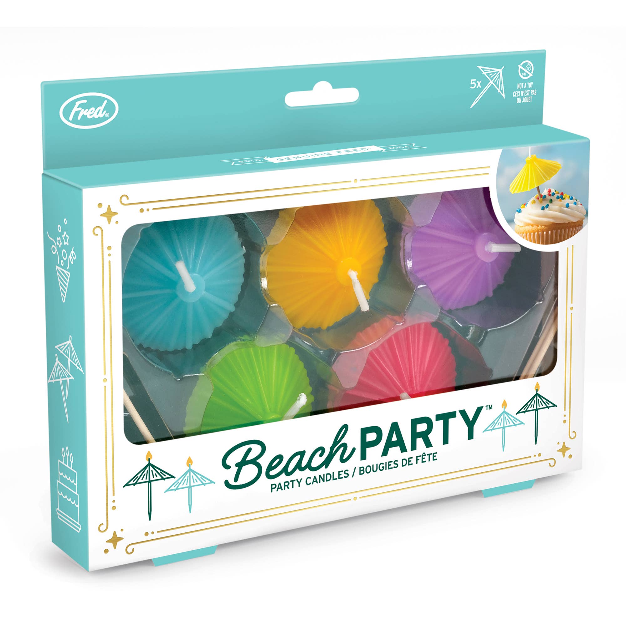 BEACH PARTY Umbrella Candles - Set of 5